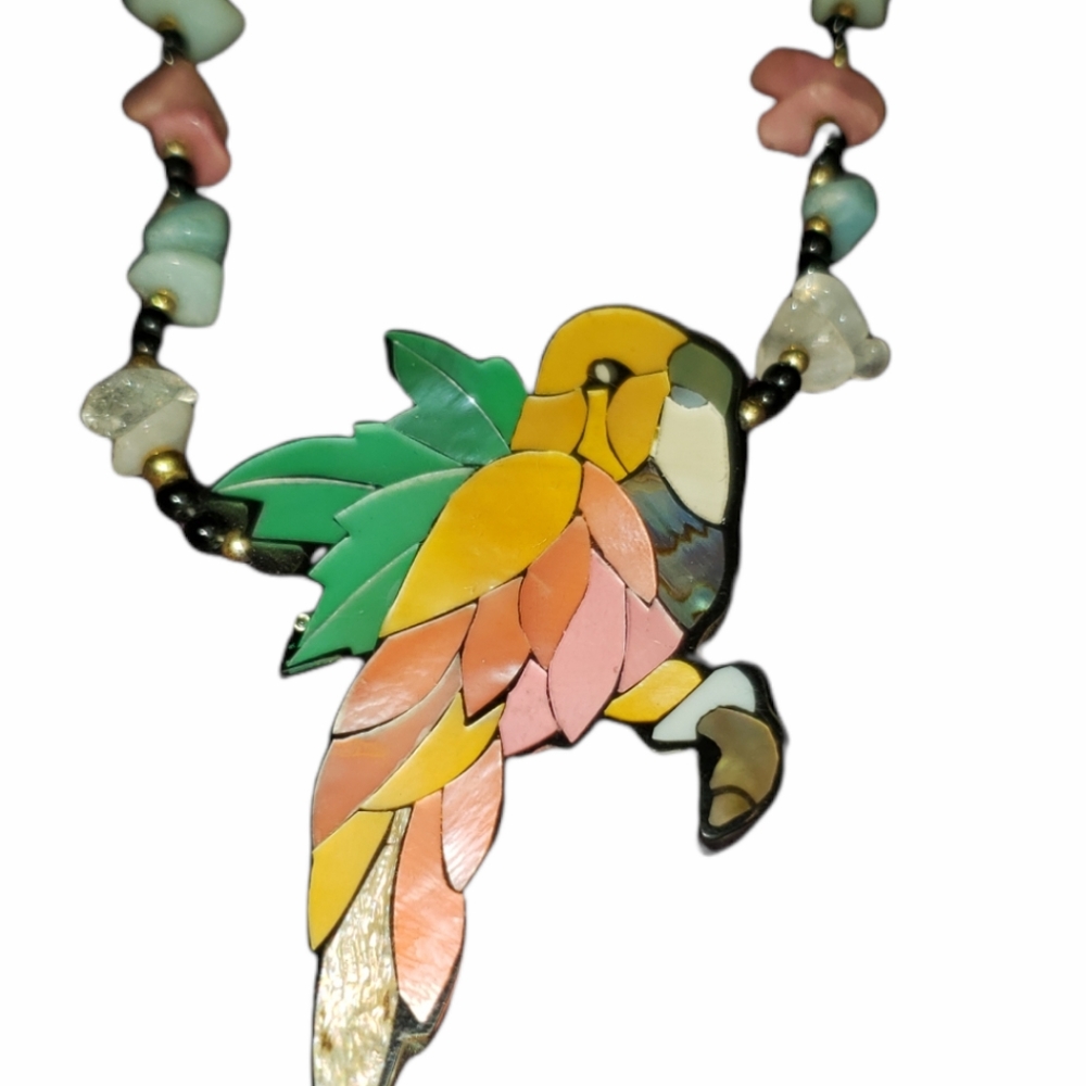 Lee sands, gemstone inlaid necklace